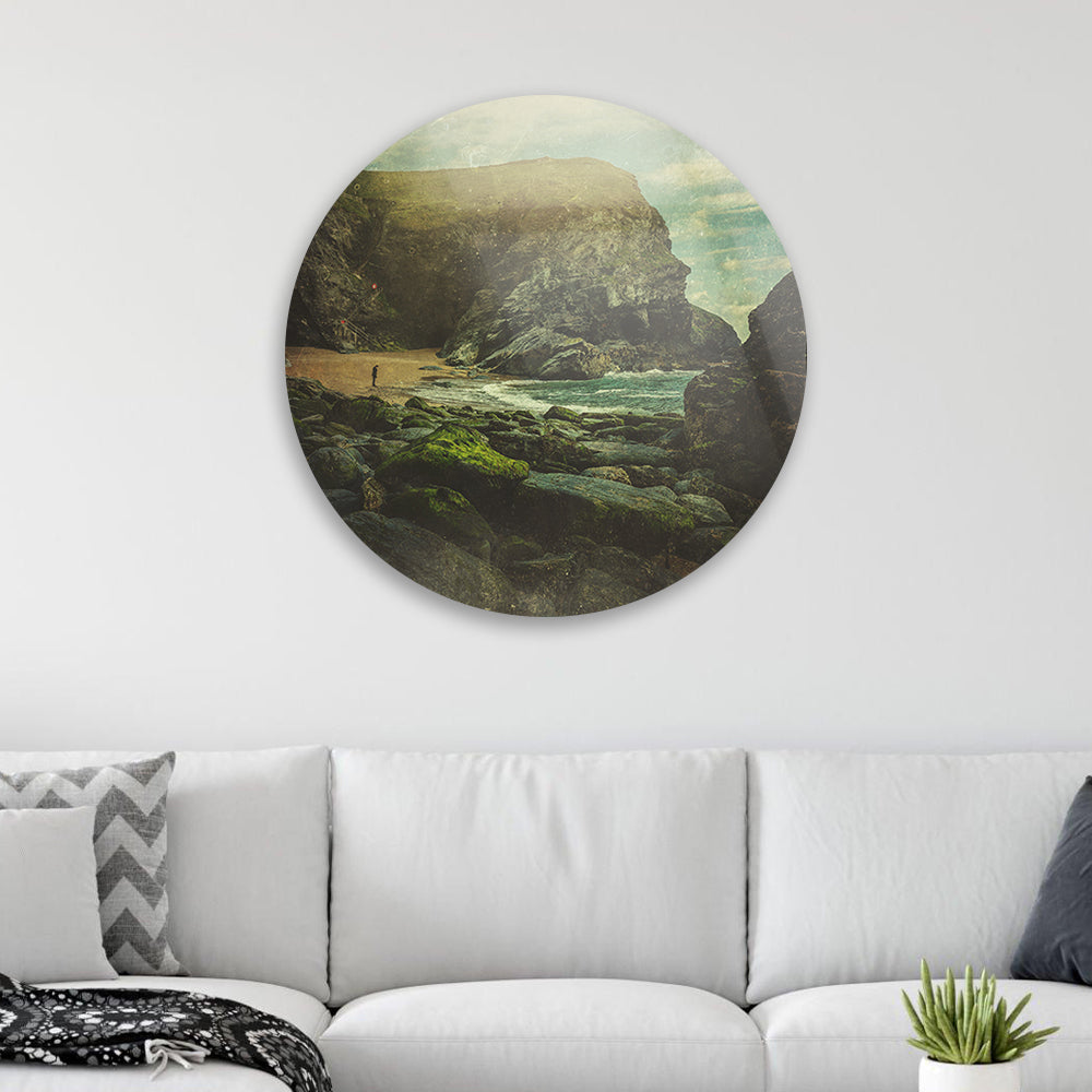 Seaside Retro Charm Tempered Glass Art