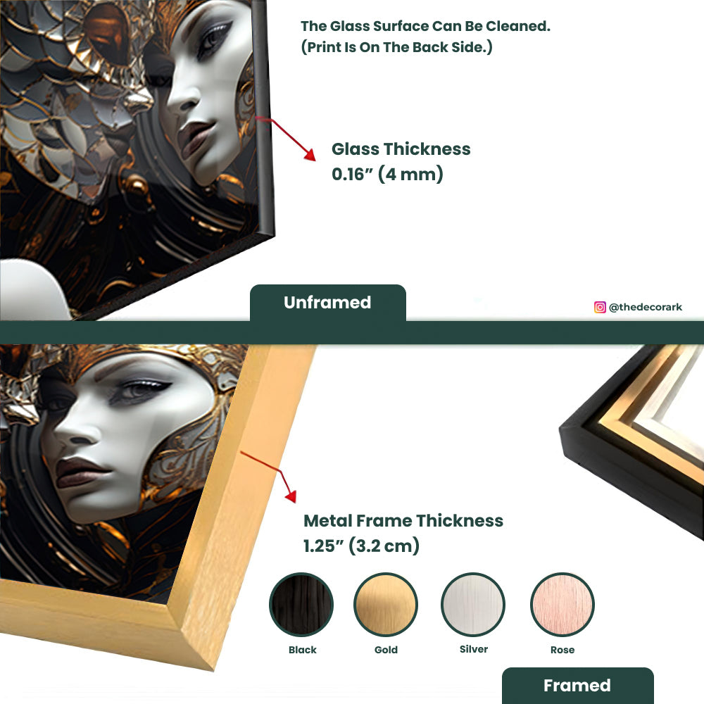 Venice Carnival Masks: Tempered Glass Art