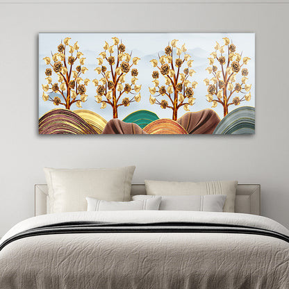 Floral Trees: Tempered Glass Artwork