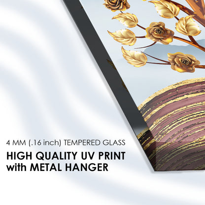 Floral Trees: Tempered Glass Artwork