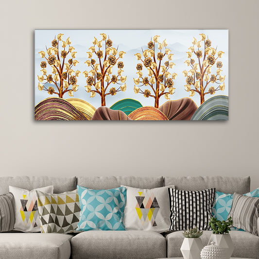 Floral Trees: Tempered Glass Artwork