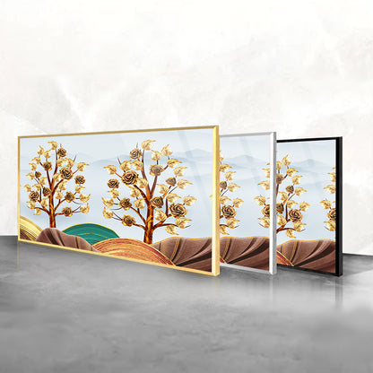 Floral Trees: Tempered Glass Artwork