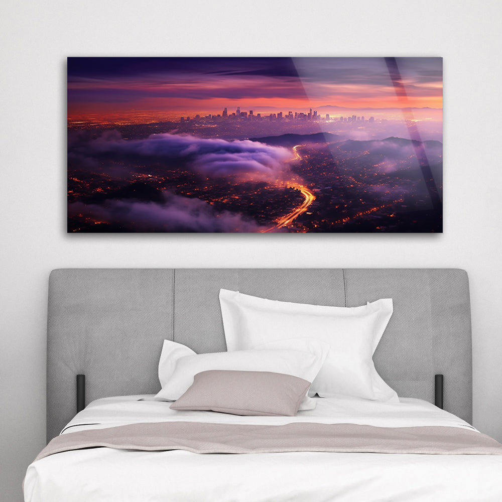 City of Lights: Tempered Glass Wall Art