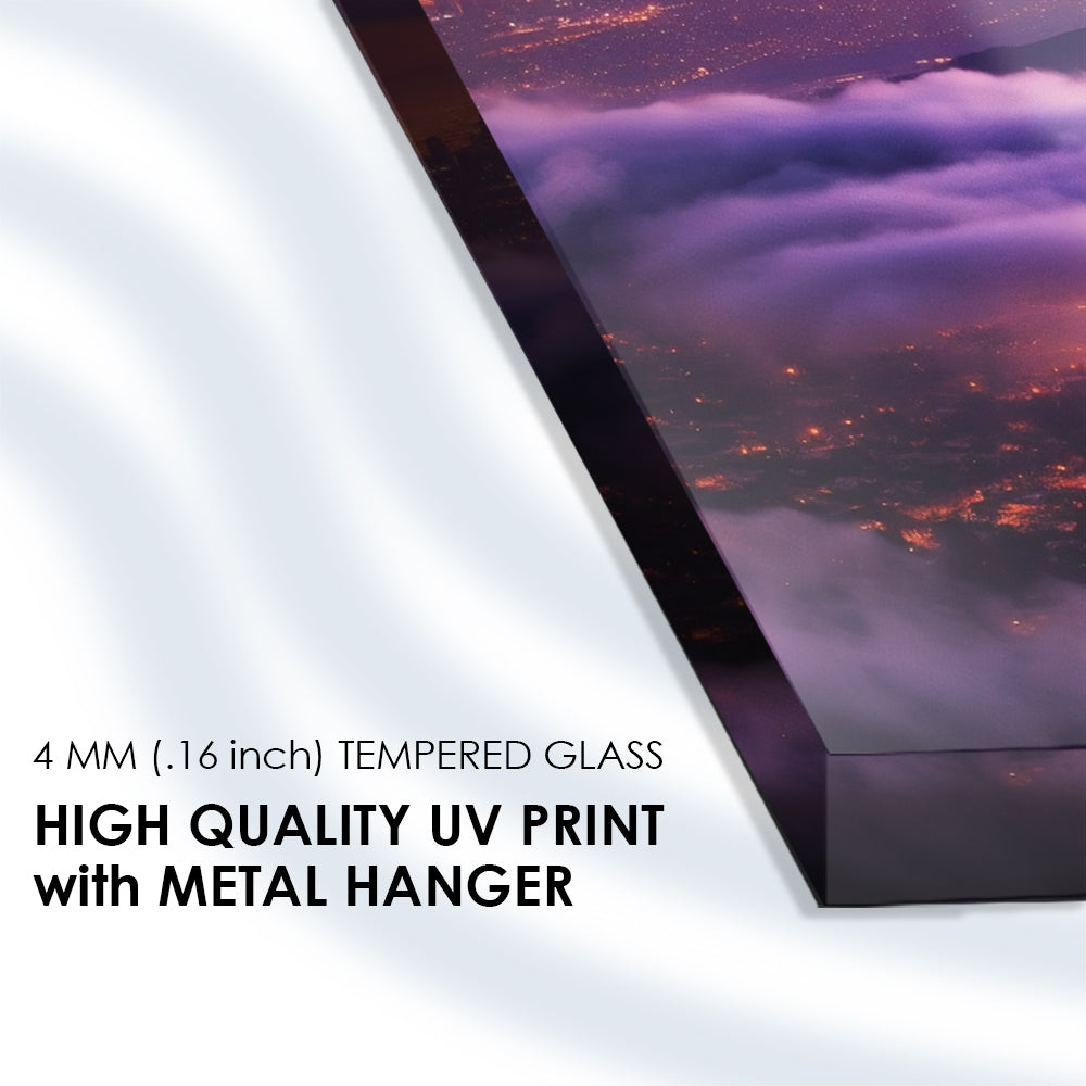 City of Lights: Tempered Glass Wall Art