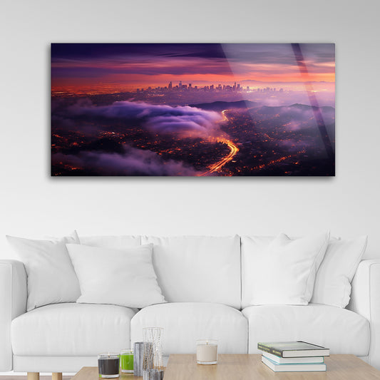 City of Lights: Tempered Glass Wall Art