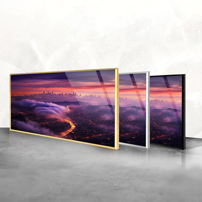 City of Lights: Tempered Glass Wall Art