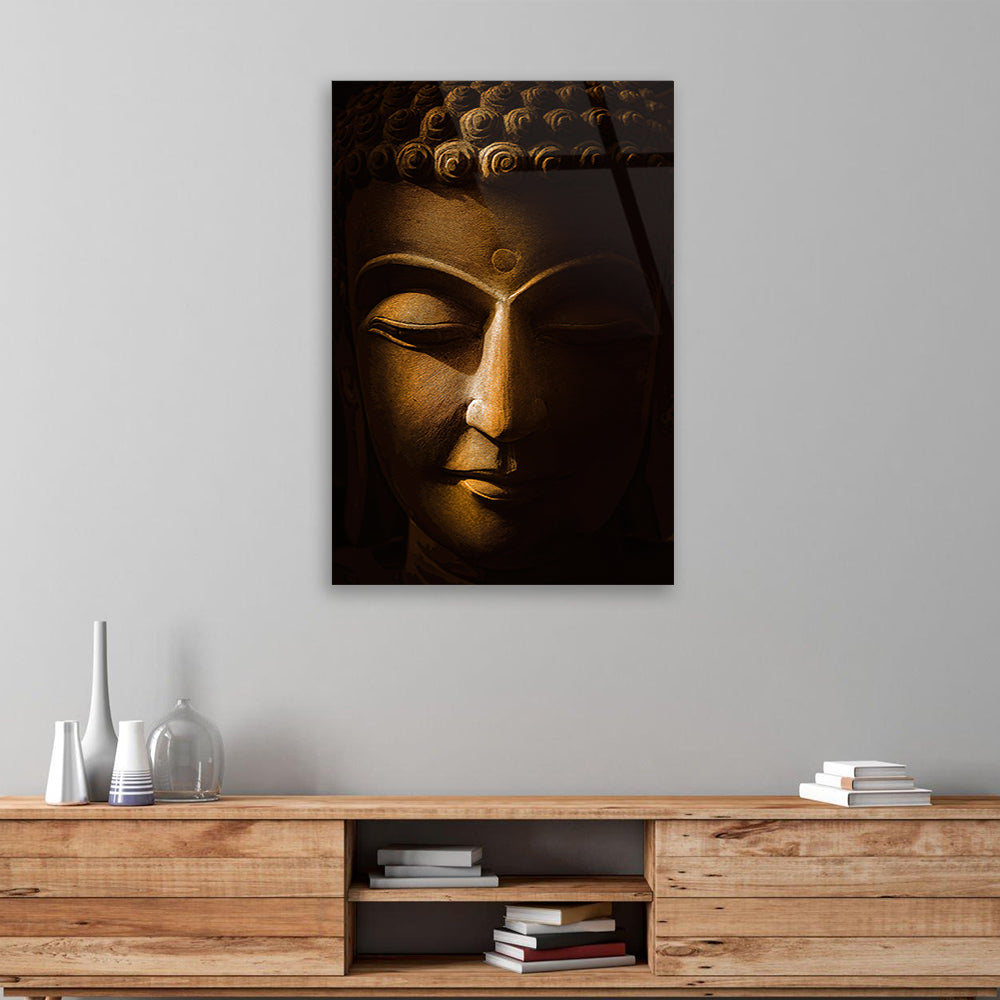 Divine Buddha: The Buddha Statue on Artistic Glass