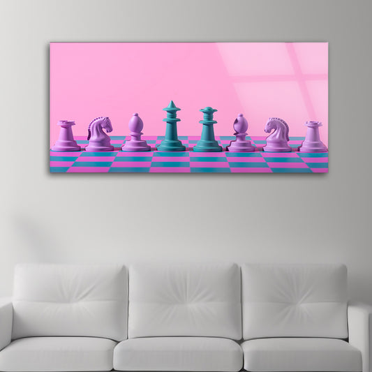 Chess Pieces: Tempered Glass Artwork